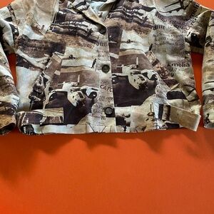 Ellen Tracy Earth Tone Patterned Jacket